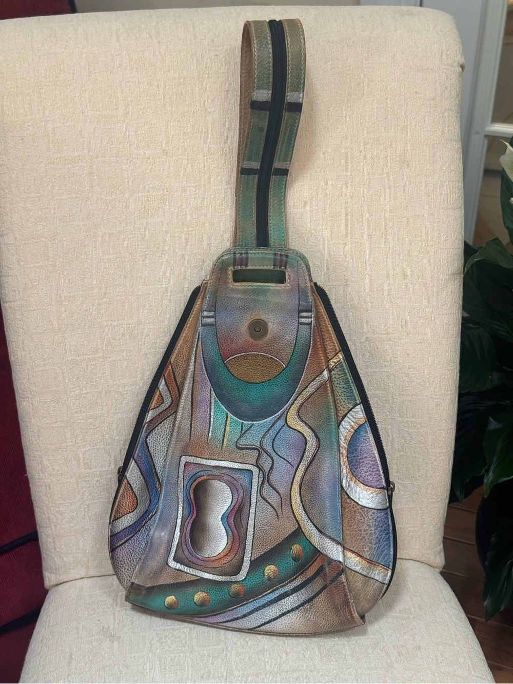 Hand-Painted Multicolor Artistic Sling Bag